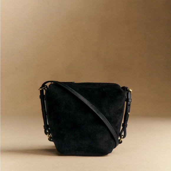 Sezane Handbags - Sezane Black Suede Lou Crossbody Bag